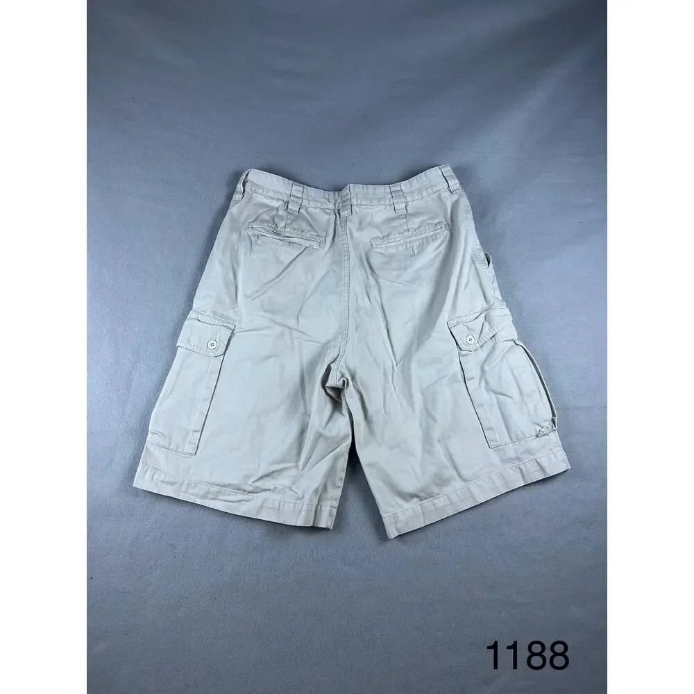 Vintage Arizona Jean Co Cargo Shorts Cream 34 Baggy Utility Hiking Outdoors